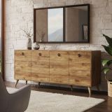 Credenza noce 180x45x80h cm 4 ante - Ernie