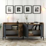 Credenza noce e antracite 180x35x78h cm 3 ante - Also