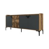 Credenza noce e antracite 180x35x78h cm 3 ante - Also
