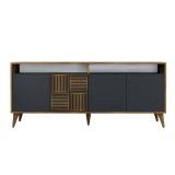 Credenza noce e antracite 180x35x78h cm 4 ante - Jole