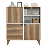 Credenza noce e bianca 100x30x115h cm 2 ante - Barasso