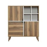 Credenza noce e bianca 100x30x115h cm 2 ante - Barasso