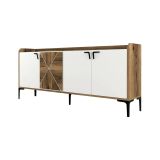 Credenza noce e bianca 180x35x78h cm 3 ante - Also