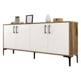 Credenza noce e bianca 180x35x78h cm 4 ante - Agape