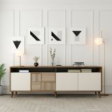 Credenza noce e crema 180x35x78h cm 4 ante - Benjamin