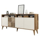 Credenza noce e crema 180x35x78h cm 4 ante - Benjamin