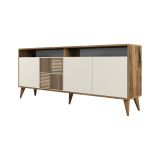 Credenza noce e crema 180x35x78h cm 4 ante - Benjamin