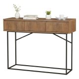 Credenza noce e nera 120x36x90h cm 3 cassetti - Avetrana
