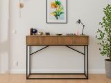 Credenza noce e nera 120x36x90h cm 3 cassetti - Avetrana