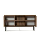 Credenza noce e nera 140x36x72h cm 3 ante - Levante