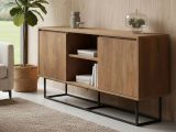 Credenza noce e nera 140x36x72h cm 3 ante - Levante