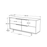 Credenza noce e quercia 160x44x74h cm 2 ante - Anterivo