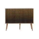 Credenza Nunki, Buffet da soggiorno, Madia da salotto, Dispensa moderna da cucina, 120x36h90 cm, Quercia