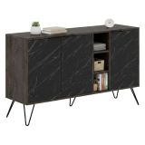 Credenza ossido e nera marmo 142x35x83h cm 3 ante - Alin