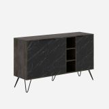 Credenza ossido e nera marmo 142x35x83h cm 3 ante - Alin
