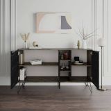 Credenza ossido e nera marmo 142x35x83h cm 3 ante - Alin
