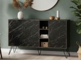 Credenza ossido e nera marmo 142x35x83h cm 3 ante - Alin