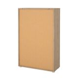 Credenza Perrine, Buffet da soggiorno con ante, Madia da salotto, Credenza moderna, 80x34 h124 cm, Rovere e Bianco