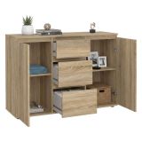 Credenza quercia 119x40x83h cm 2 ante e 3 cassetti - Zumpano