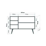 Credenza quercia 120x36x90h cm 3 ante - Haratan