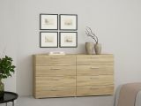 Credenza quercia 140x40x81h cm 8 cassetti - Phethai