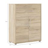 Credenza quercia 89x40x113h cm 2 ante e 2 cassetti - Agra