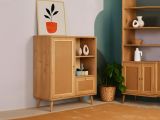Credenza quercia 90x40x110h cm 2 ante - Jingu