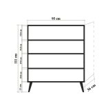 Credenza quercia 95x36x111h cm 4 ante - Agyemang