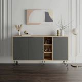 Credenza quercia e antracite 142x35x83h cm 3 ante - Alin