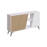 Credenza quercia e bianca 150x35x82h cm 2 ante - Margravi