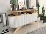 Credenza quercia e bianca 150x43x75h cm 2 ante - Joy