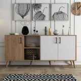 Credenza quercia e bianca 180x45x80h cm 3 ante - Vardah