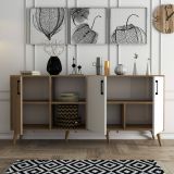 Credenza quercia e bianca 180x45x80h cm 3 ante - Vardah