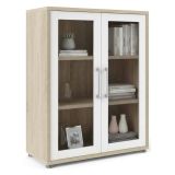 Credenza quercia e bianca 89x40x113h cm 2 ante - Ampezzo