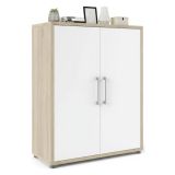 Credenza quercia e bianca 89x40x113h cm 2 ante - Warszawa