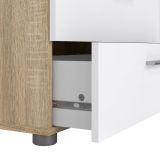 Credenza quercia e bianco lucida 140x40x82h cm 8 cassetti - Aligon
