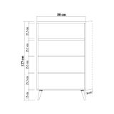 Credenza quercia e multicolore 80x36x127h cm 2 ante - Andalusite