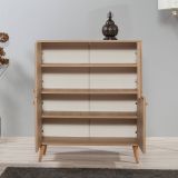 Credenza quercia e multicolore 95x36x111h cm 4 ante - Agyemang