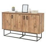 Credenza quercia e nera 140x40x80h cm 3 ante - Ammolite
