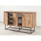 Credenza quercia e nera 140x40x80h cm 3 ante - Ammolite
