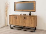 Credenza quercia e nera 140x40x80h cm 3 ante - Ammolite