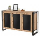 Credenza quercia e nera 140x45x80h cm 3 ante - Arjuna