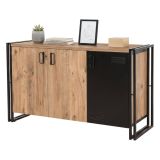 Credenza quercia e nera 140x45x80h cm 3 ante - Yvonne