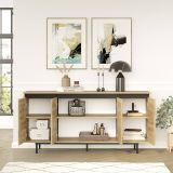 Credenza quercia e nera 160x44x75h cm 4 ante - Kay