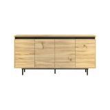 Credenza quercia e nera 160x44x75h cm 4 ante - Kay