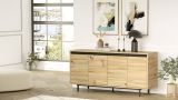 Credenza quercia e nera 160x44x75h cm 4 ante - Kay
