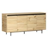 Credenza quercia e nera 160x44x75h cm 4 ante - Kay