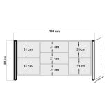 Credenza quercia e nera 160x45x80h cm 2 ante e 3 cassetti - Baldo