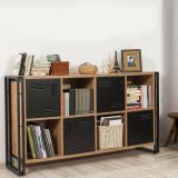 Credenza quercia e nera 164x35x89h cm 4 ante - Dodong
