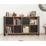 Credenza quercia e nera 164x35x89h cm 4 ante - Dodong